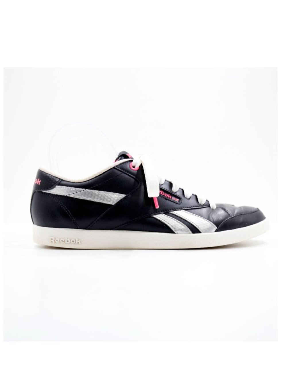 Reebok Fabulista Classic Black & Silver Leather Low Top Sneakers - Women's 9.5 - Picture 3 of 7